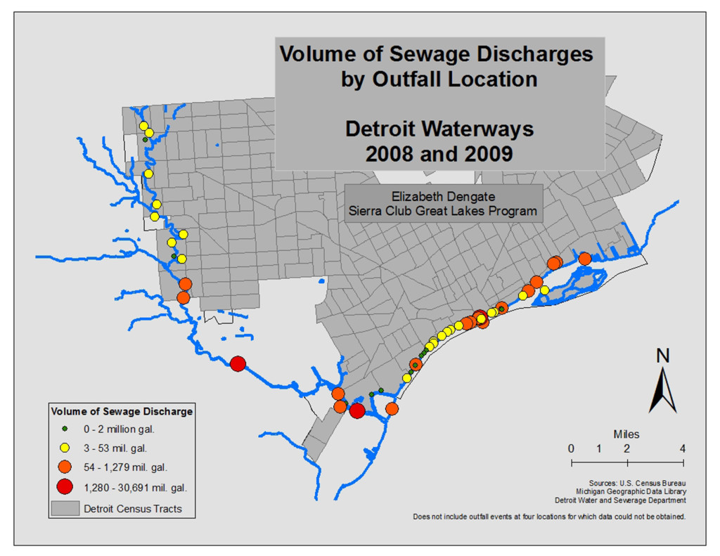 Volume of Sewage Discharges by Outfall Location